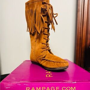 RAMPAGE Honey Cadencia American Indian Fringe Pow Wow Boots